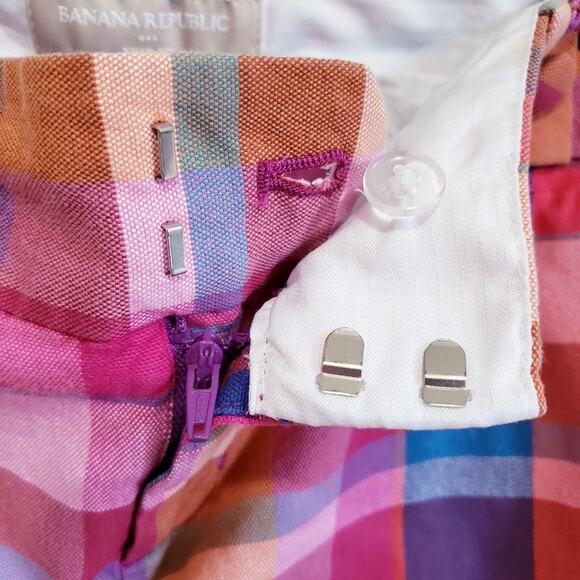 Banana Republic Factory Pink Plaid Shorts Size  4 - Picture 3 of 7